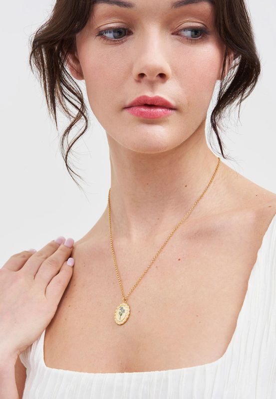 Fable England Forget Me Not Pearl Cameo Halskjede