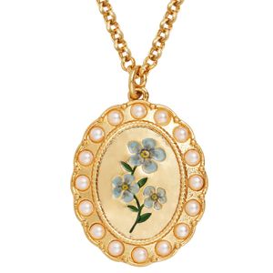 Hovedbilde Fable England Forget Me Not Pearl Cameo Halskjede