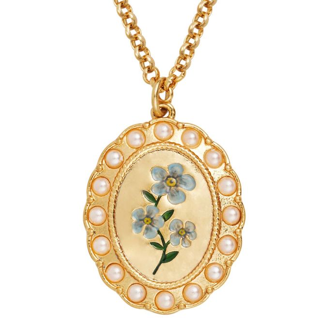 Hovedbilde Fable England Forget Me Not Pearl Cameo Halskjede