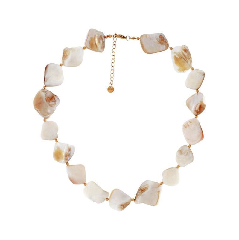 DANSK Joy Waterproof Short Natural Shell Necklace – 18K gullbelagt halskjede