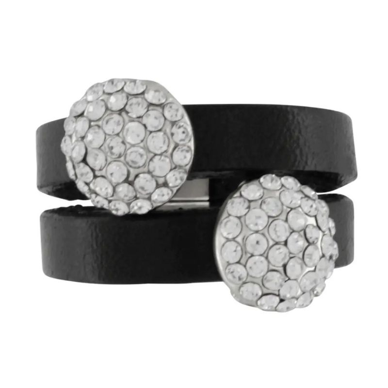 DANSK Audrey IN:STORE Crystal Leather Ring – Sølvbelagt Ring