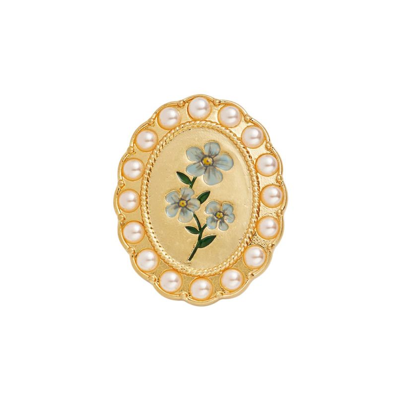 Fable Forget Me Not Cameo Brosje – Gullbelagt vintage brosje