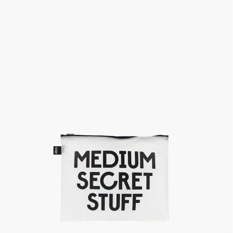 LOQI Secret Stuff Zip Pockets – transparente oppbevaringsmapper i 3 størrelser