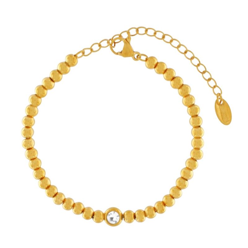 DANSK Joy Waterproof Clear CZ & Ball Bracelet – 18K gullbelagt armbånd